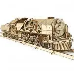 UGEARS V-Express Dampflokomotive mit Tender - mechanischer Holzbausatz