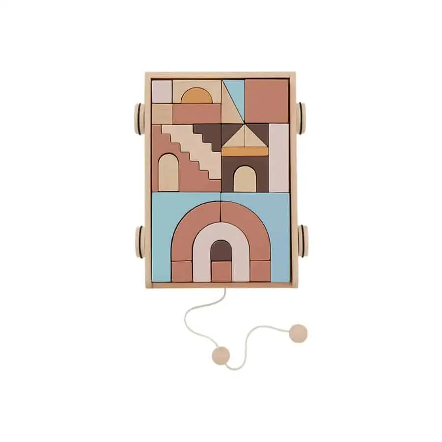 OYOY Rainbow Wagon mit Blöcken OYOY Rainbow Wagon mit Blöcken