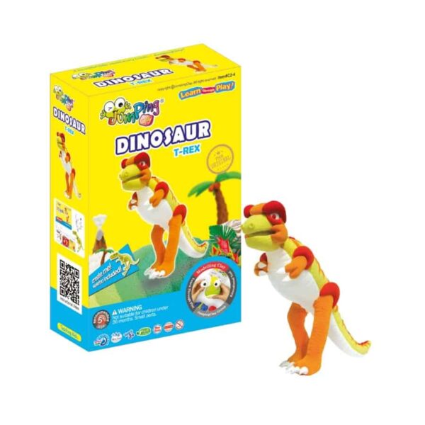 Jumping Clay Colorful Dinosaurs - T-Rex