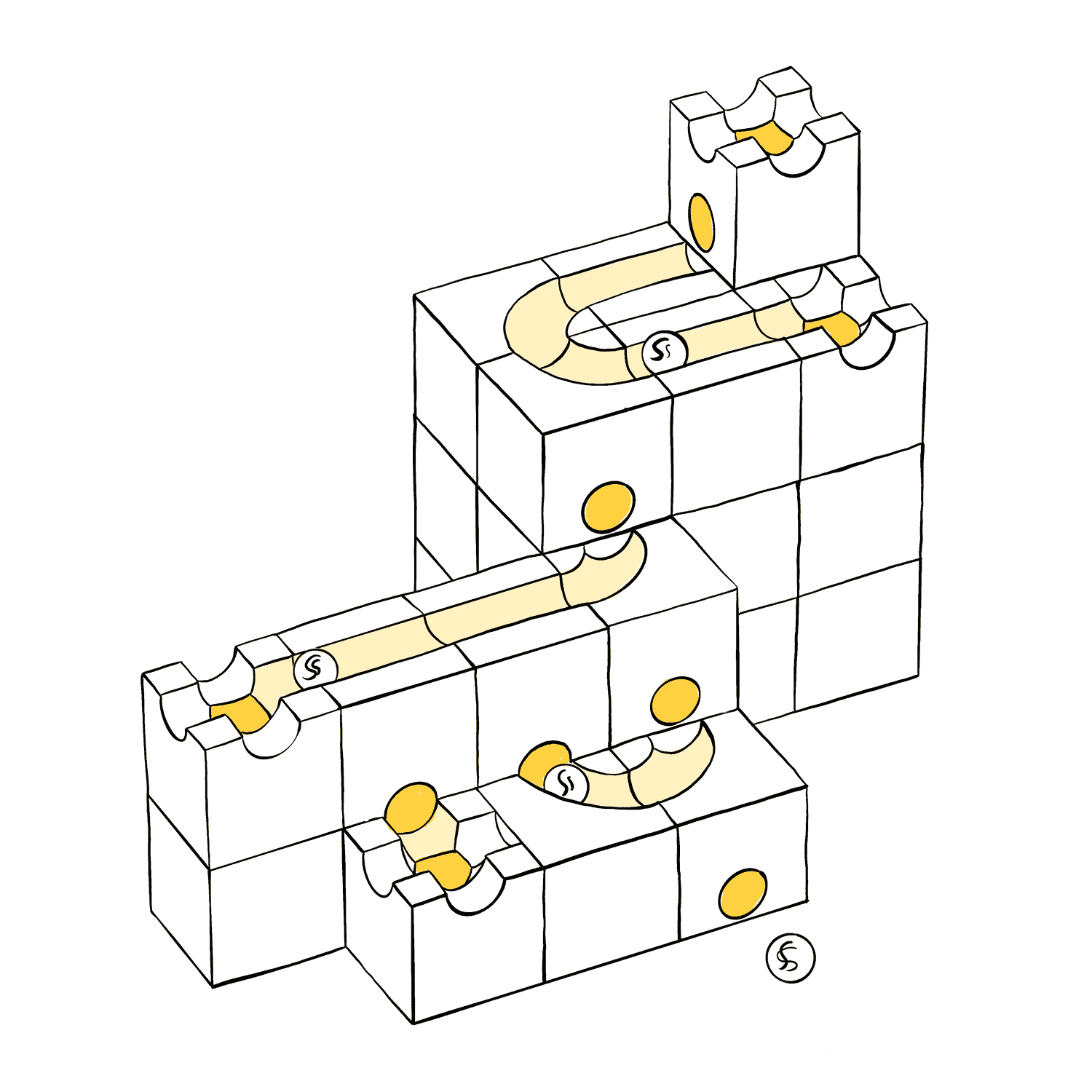 Cuboro Holzkugelbahn - Standard 32 Starter Set (1) Standard 32 Starter Set