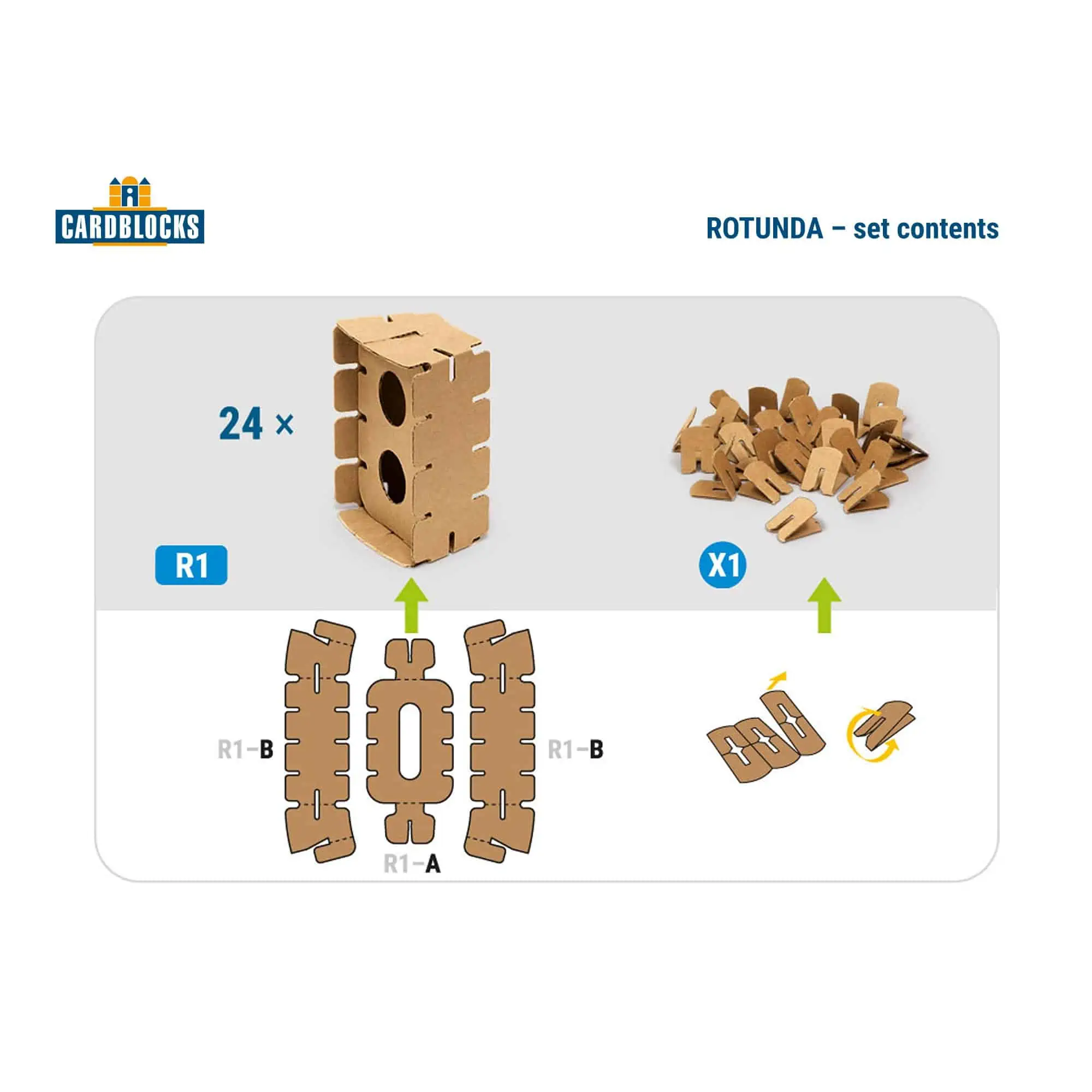 Cardblocks Rotunda Set - 24 Pappbausteine (2) Cardblocks Rotunda Set - 24 Pappbausteine