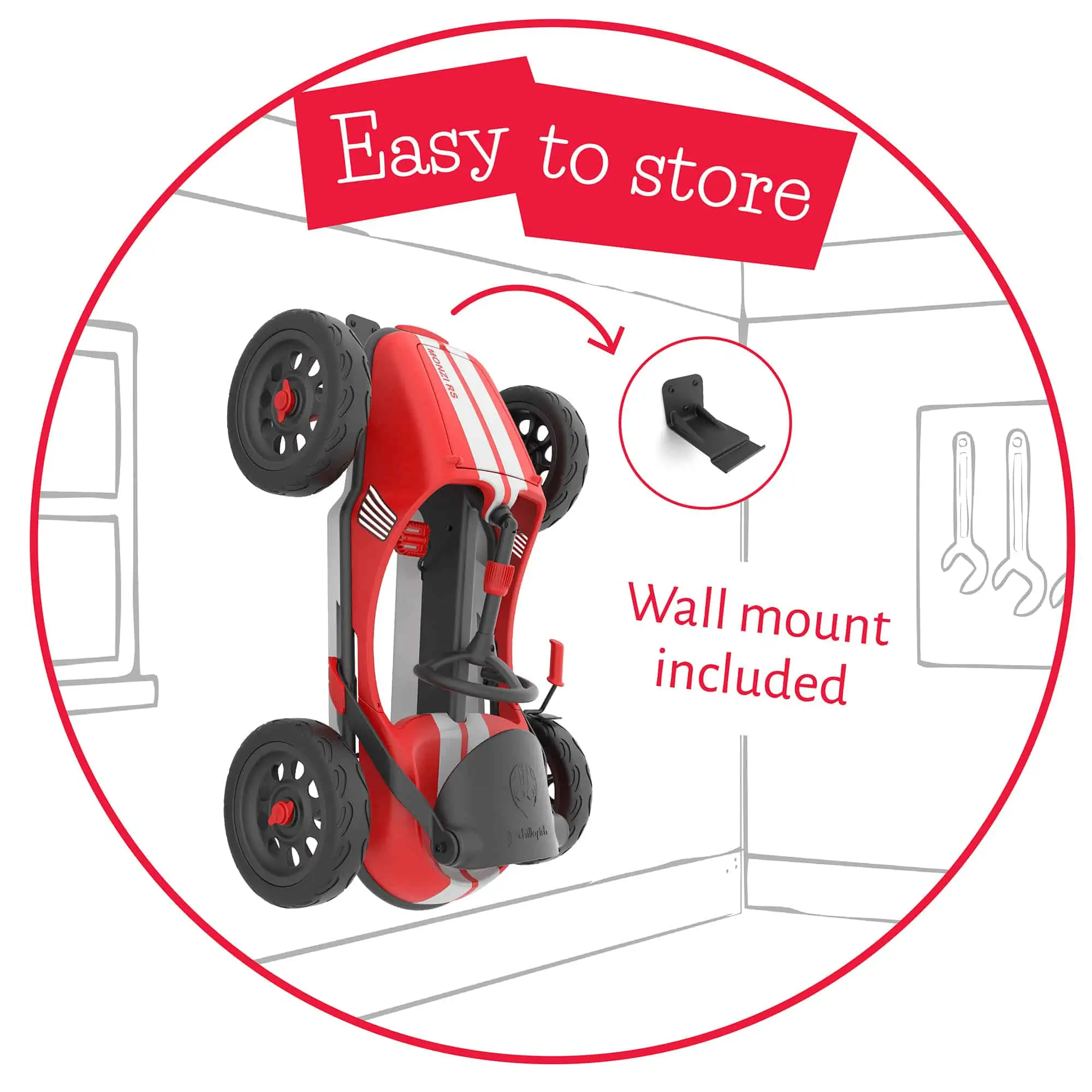 Feature images BMXie2 v3 Chillafish Monzi-RS - Faltbares Pedalkart Rot