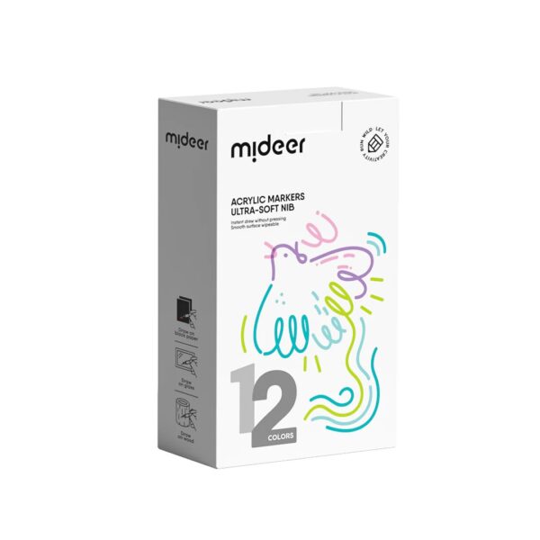 Mideer-MD1259-Acrylic Markers - Ultra Soft Nib - 12 Colors
