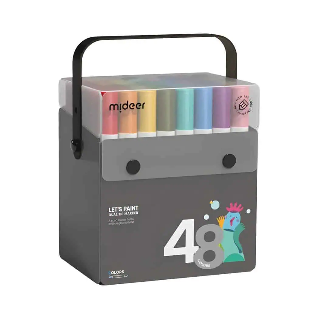 Mideer MD1302 Transparenter Dual-Tip-Marker – 48 Farben (1) Mideer MD1302 Transparenter Dual-Tip-Marker – 48 Farben