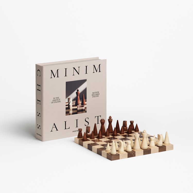 Printworks-PW00766-Wood Chess - The Minimalist primary Printworks-PW00766-Wood Chess - The Minimalist primary